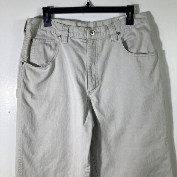 Mens‎ Vintage Wrangler Wide Leg Carpenter Skater Pants Tan 32 - Picture 3 of 9